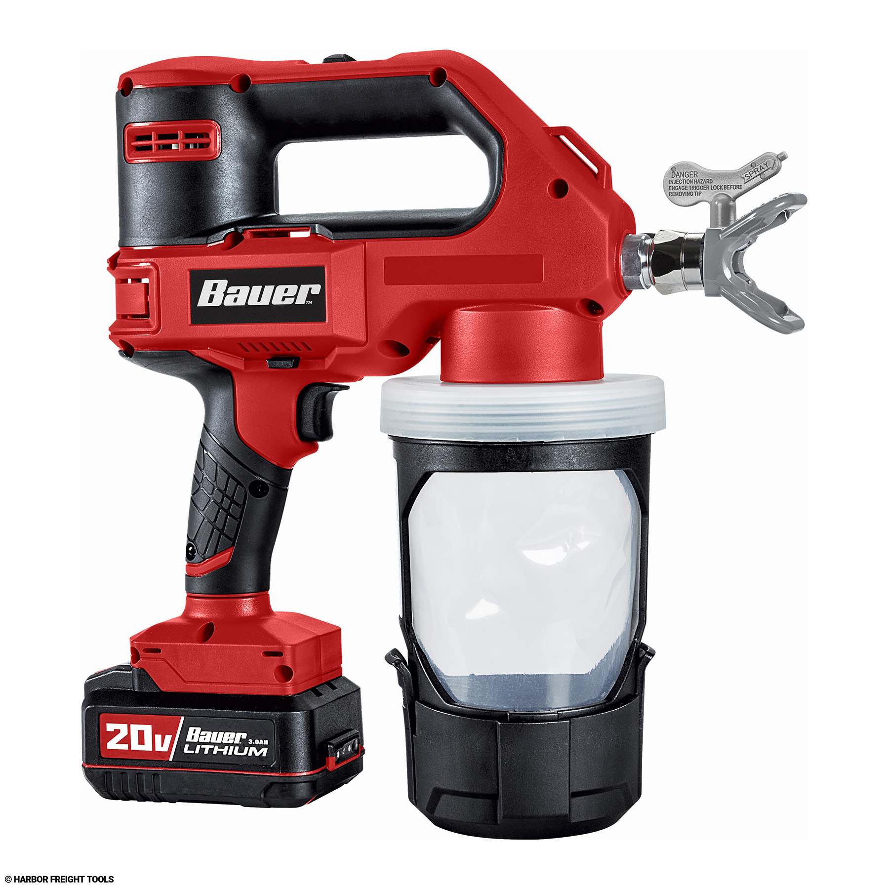 BAUER 20V AIRLESS PAINT SPRAYER FROM HARBOR FREIGHT ( PROBLEM SOLVED UPDATE  VIDEO ) 